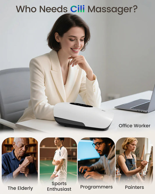 CILI Larger Size Hand Massager with Heat and Compression, USB-C Rechargeable CL-4554