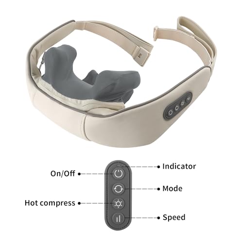 Shiatsu Back Shoulder and Neck Massager with Heat , Electric Deep Tissue 6D Kneading Massage, Cordless Shiatsu Neck Massage