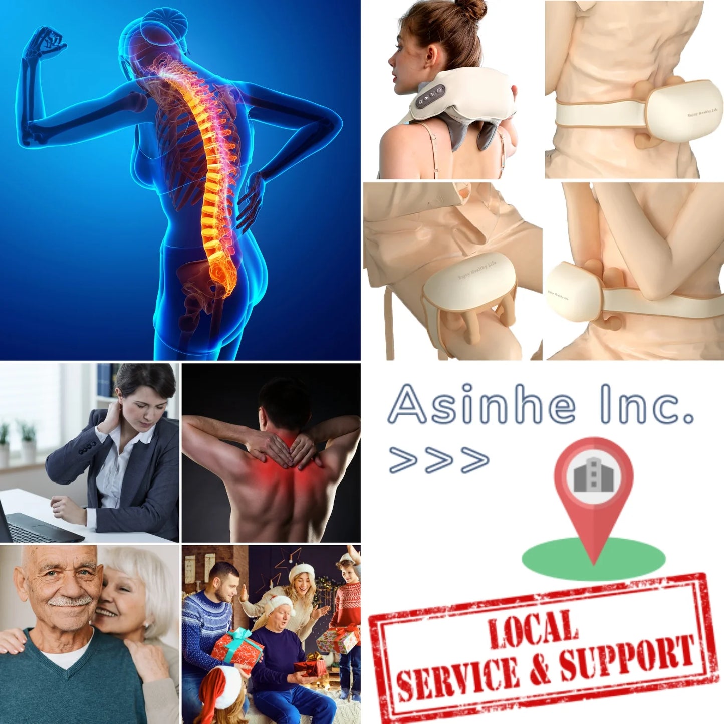 Shiatsu Back Shoulder and Neck Massager with Heat , Electric Deep Tissue 6D Kneading Massage, Cordless Shiatsu Neck Massage