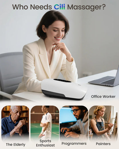 CILI Larger Size Hand Massager with Heat and Compression, USB-C Rechargeable CL-4554