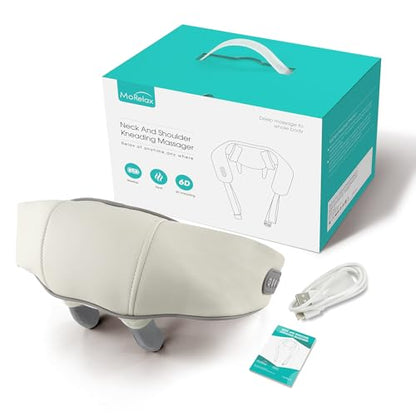 Shiatsu Back Shoulder and Neck Massager with Heat , Electric Deep Tissue 6D Kneading Massage, Cordless Shiatsu Neck Massage