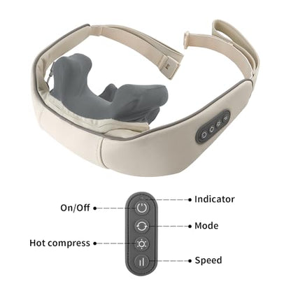 Shiatsu Back Shoulder and Neck Massager with Heat , Electric Deep Tissue 6D Kneading Massage, Cordless Shiatsu Neck Massage